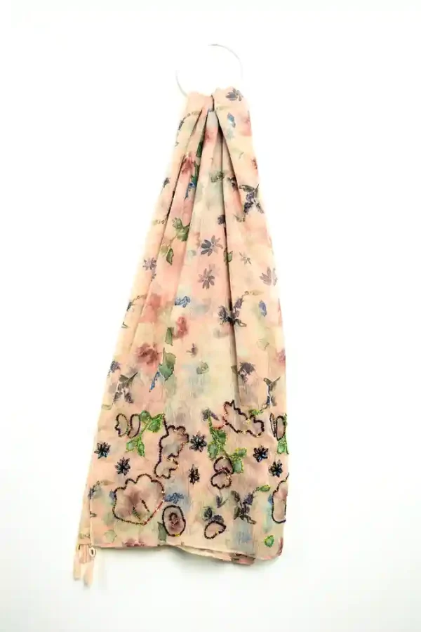 Pink Printed Shafoon Stole