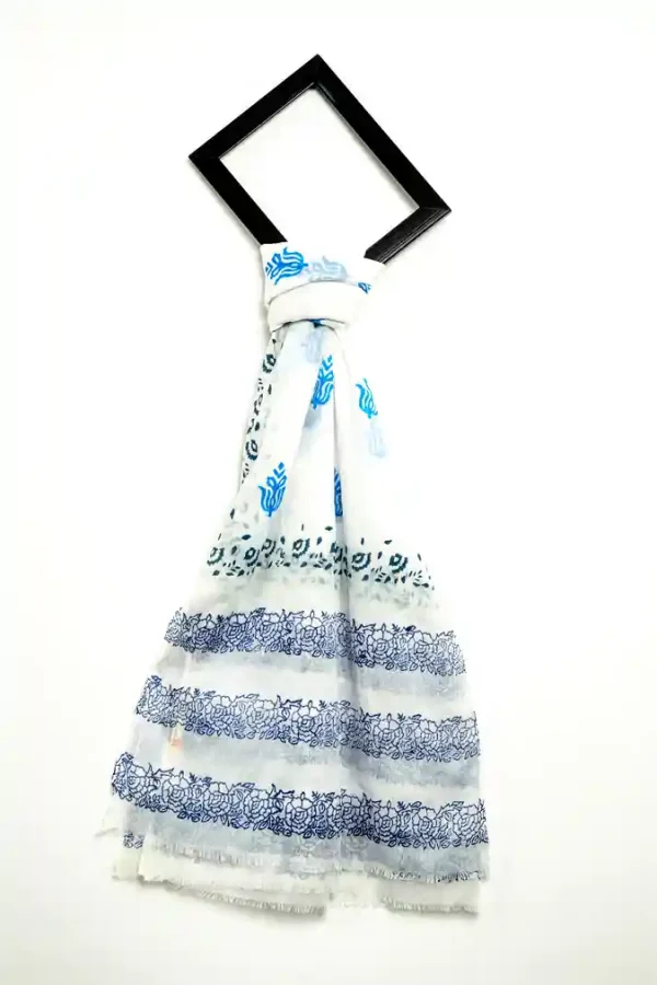 White Blue Stole